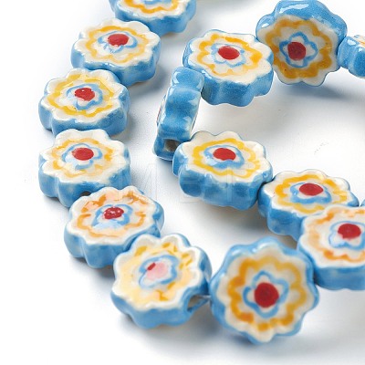 Handmade Porcelain Flower Beads PORC-J008-04A-1
