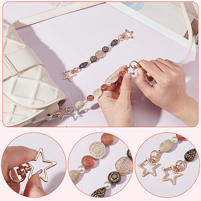 WADORN 2Pcs 2 Colors Imitation Pearl & Resin Beads Extension Chain FIND-WR0004-37-1