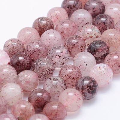 Natural Strawberry Quartz Beads Strands G-J373-16-8mm-1