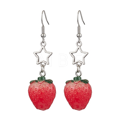 Resin with Alloy Pendants Earring EJEW-JE05903-1