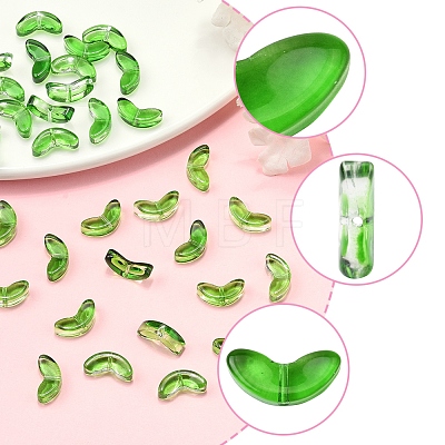 200Pcs Spray Painted Transparent Glass Beads GLAA-FS0002-54B-1