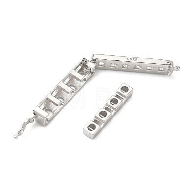 925 Sterling Silver Cubic Zirconia Twister Clasps STER-WH0007-28A-P-1