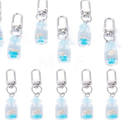 10Pcs Glass Pendant Decorations HJEW-TAD00002-1