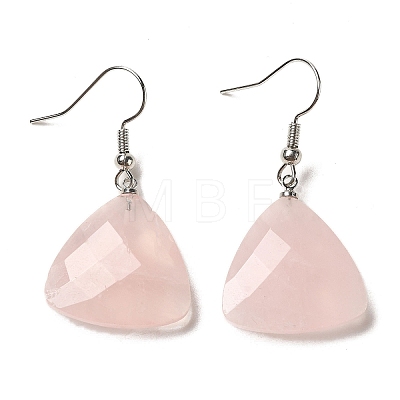 Natural Mixed Gemstone Faceted Triangle Dangle Earrings EJEW-E296-01P-1