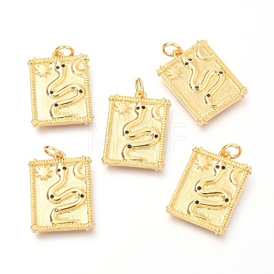 Brass Micro Pave Clear Cubic Zirconia Charms ZIRC-O036-20G-1