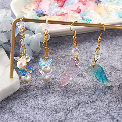 Transparent Spray Painted Glass Charms GLAA-TA0001-05-1