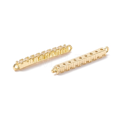 Rack Plating Brass Micro Pave Cubic Zirconia Connestor Charms KK-D073-03G-01-NR-1