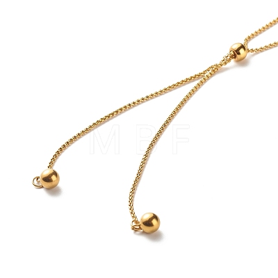 Round Beads Lariat Necklace for Girl Women NJEW-JN03709-1