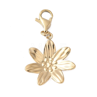 304 Stainless Steel Flower Pendant Decoration STAS-S165-27G-1