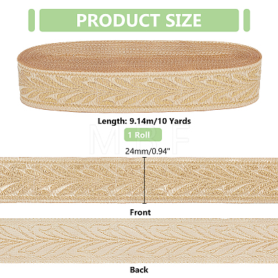 10 Yards Ethnic Style Embroidery Polyester Ribbons OCOR-WH0093-13-1
