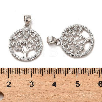 Rhodium Plated 925 Sterling Silver Pendant STER-H110-17P-1