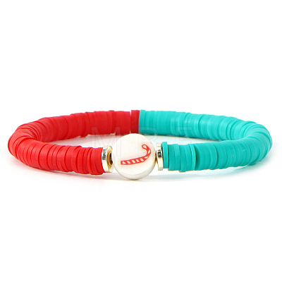 Christmas Polymer Clay Heishi Beads Stretch Bracelets for Women OZ4869-4-1