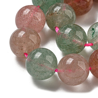 Natural Red and Green Strawberry Quartz Beads Strands G-B099-C03-06-1