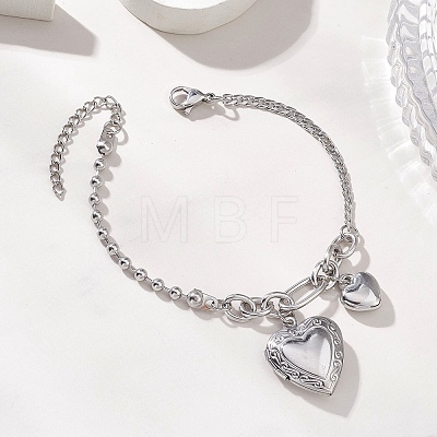 316 Stainless Steel Locket Charms Bracelets BJEW-JB13180-1