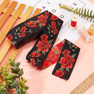 Ethnic Style Embroidery Polyester Ribbons OCOR-WH0060-54-1