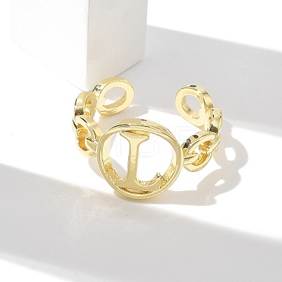 Brass Open Cuff Rings for Women RJEW-K289-01G-L-1