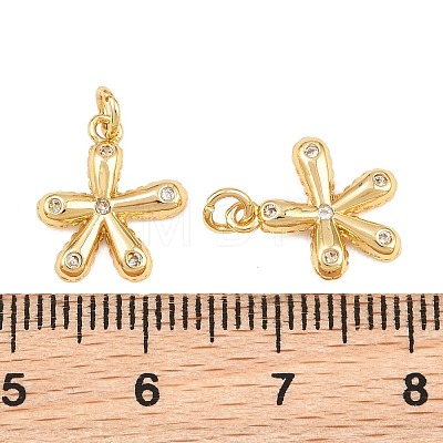 Brass Micro Pave Clear Cubic Zirconia Charms KK-Q085-02I-G-1