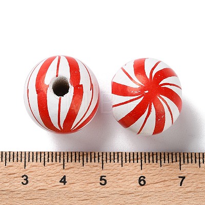 Printed Wood European Beads WOOD-Z002-13D-1