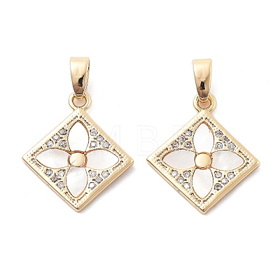 Brass Micro Pave Cubic Zirconia Pendants KK-L222-016G-1