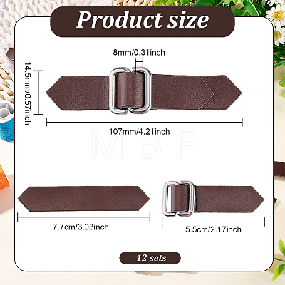 12 Sets PU Leather Buckles FIND-FG0002-35-1