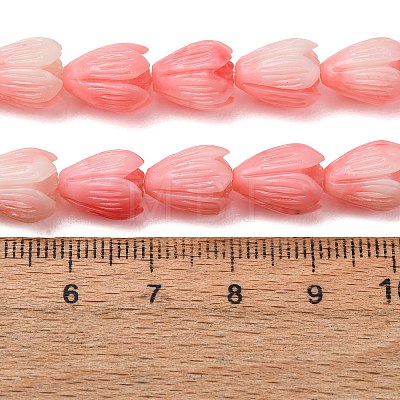 Synthetic Coral Dyed Carved Beads Strands SH-CBAE713-05A-1