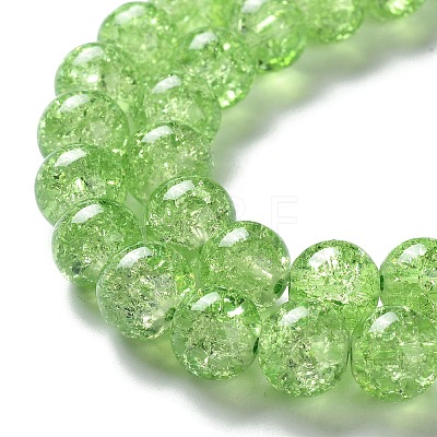 Spray Painted Crackle Glass Beads Strands CCG-Q001-10mm-11-1