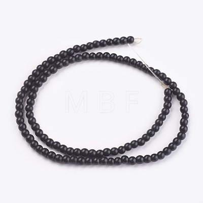 1 Strand Dyed Black Round Synthetic Turquoise Beads Strands X-TURQ-G106-4mm-02C-1