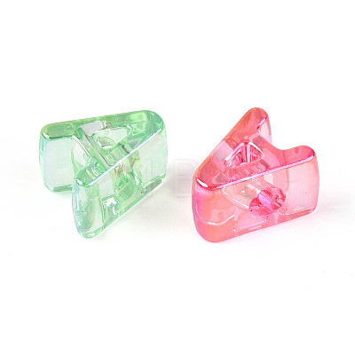 UV Plating Transparent Acrylic European Beads X-OACR-M027-02A-1
