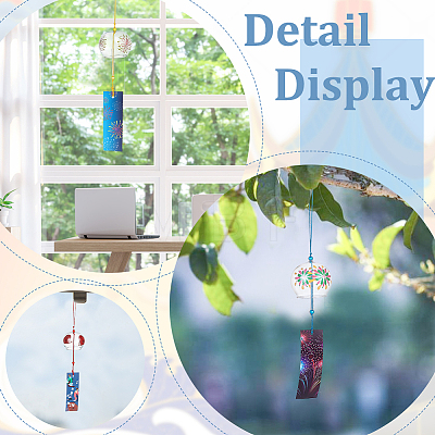 3Pcs 3 Style Japanese Glass Wind Chimes DJEW-BC0001-14-1