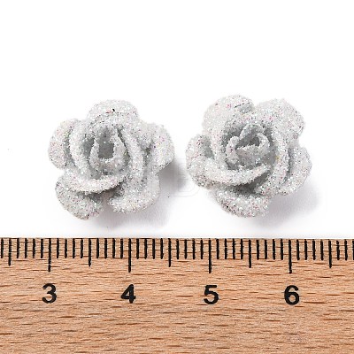 3D Rose Flower Baking Paint Aluminum Beads FIND-L019-01C-1