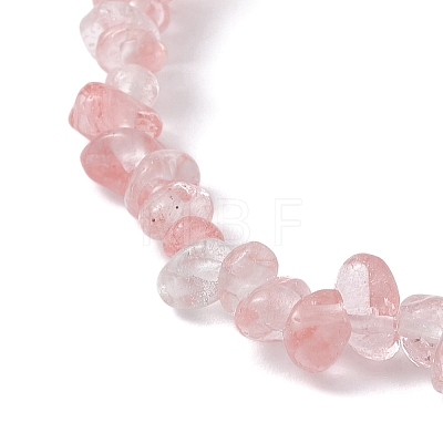 Synthetic Cherry Quartz Glass Chips Beaded Stretch Bracelets for Women BJEW-JB10046-07-1