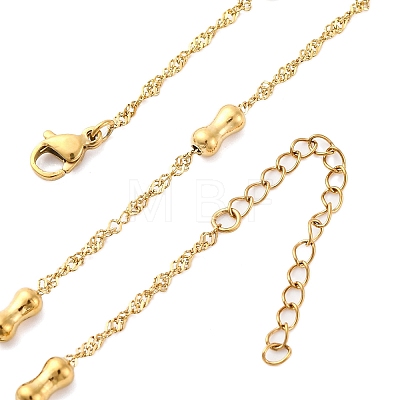 304 Stainless Steel Bone Rope Chain Necklaces NJEW-C073-05G-1