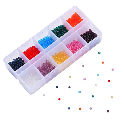 10 Strands 10 Color Glass Beads Strands GLAA-CJ0001-16-1