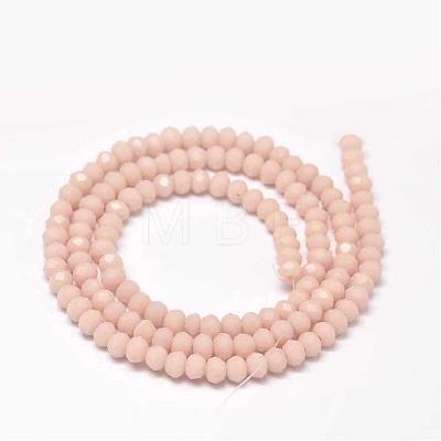 Faceted Rondelle Glass Beads Strands X-GLAA-I033-4mm-23-1
