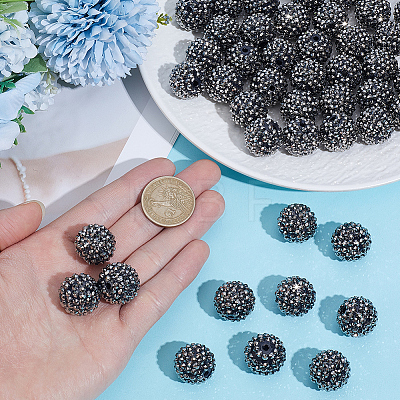 50Pcs Resin Rhinestone Beads RESI-PA0001-45A-1