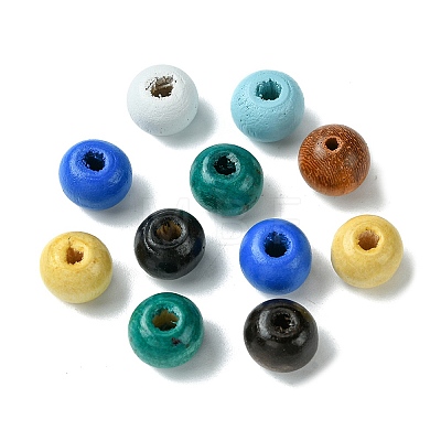160Pcs 8 Styles Natural Wood Beads WOOD-FS0001-18-1