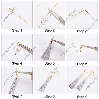 DIY Tassel Dangle Earring Making Kit DIY-SC0020-42-1