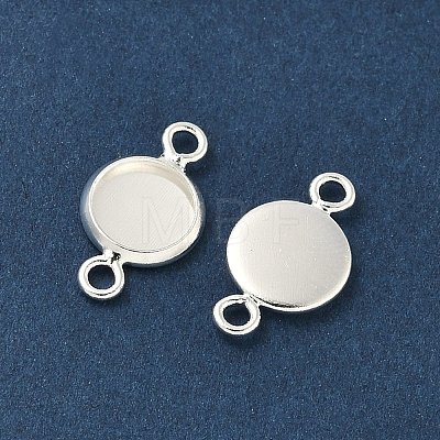 Flat Round Brass Connector Cabochon Settings KK-K414-13G-S-1
