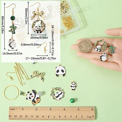 SUNNYCLUE DIY Panda Theme Earring Making Kit DIY-SC0023-69-1