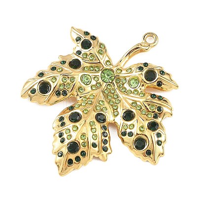 304 Stainless Steel with Rhinestone Big Pendants STAS-Z186-02G-02-1