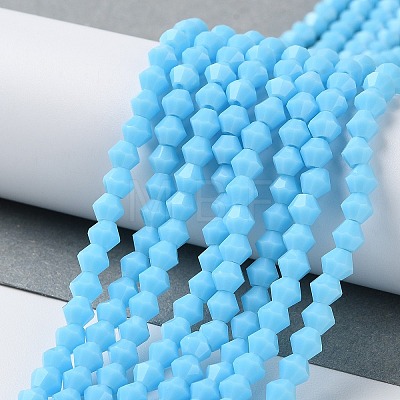 Opaque Solid Color Imitation Jade Glass Beads Strands GLAA-F029-P4mm-12-1