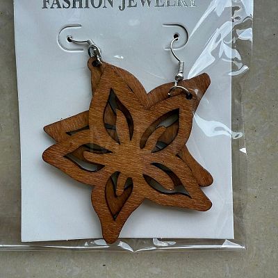 Alloy Wood Dangle Earrings FS-WG0BF85-13-1