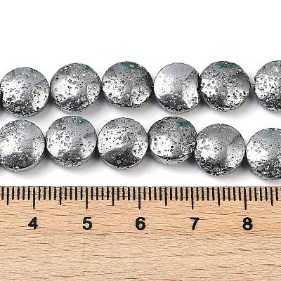 Electroplated Natural Lava Rock Beads Strands G-K388-01G-1