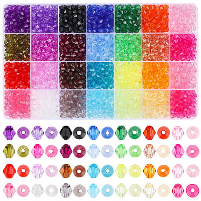 2380Pcs 28 Colors Transparent Acrylic Beads TACR-PA0001-34B-1