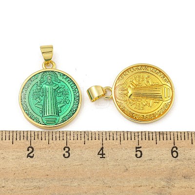 Rack Plating Brass Enamel Pendants KK-Z053-21G-1