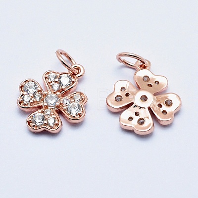 Brass Micro Pave Cubic Zirconia Charms RB-I078-65RG-NR-1