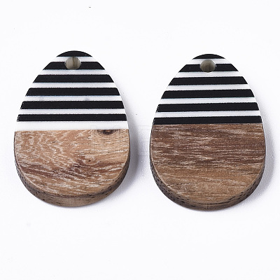 Resin & Walnut Wood Pendants X-RESI-T035-12-1