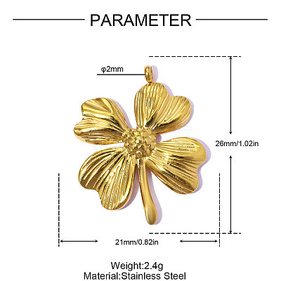 304 Stainless Steel Pendants STAS-OY015-44G-1
