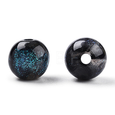 Round Imitation Cat Eye Resin Beads RESI-TAC0017-08E-1