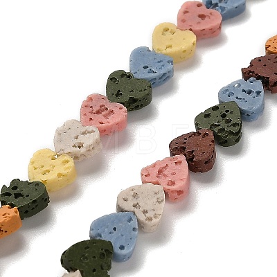 Synthetic Lava Rock Dyed Beads Strands G-R010-01E-1